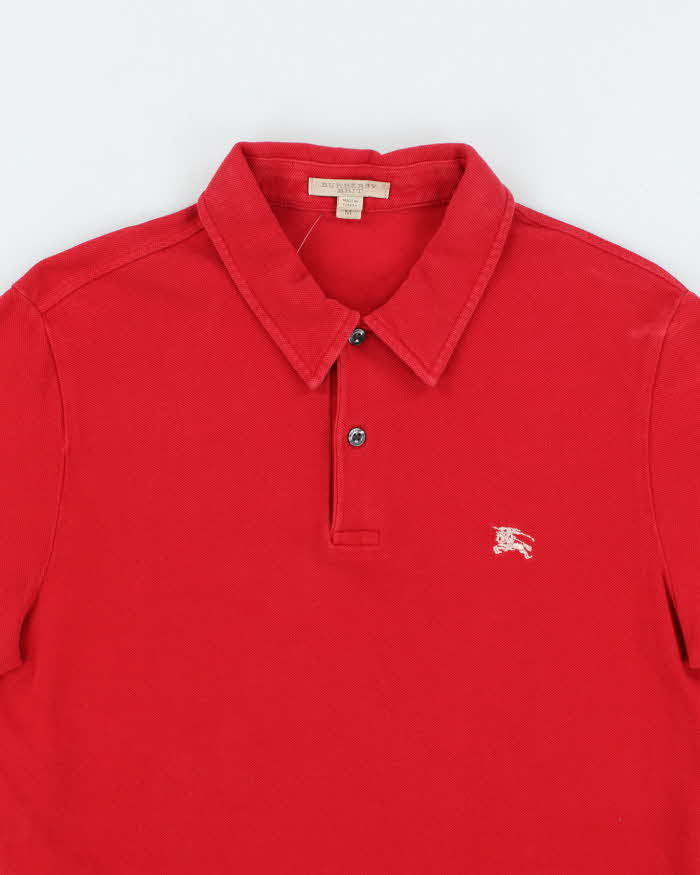 Vintage Y2K Burberry Small Embroidered Logo Polo Shirt - M