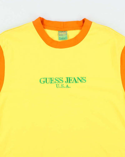 Vintage Guess Jeans U.S.A. Embroidered Logo Two Tone T-Shirt - L