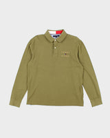 Vintage Y2K Tommy Hilfiger Embroidered Long Sleeve Polo Shirt - L