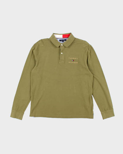 Vintage Y2K Tommy Hilfiger Embroidered Long Sleeve Polo Shirt - L