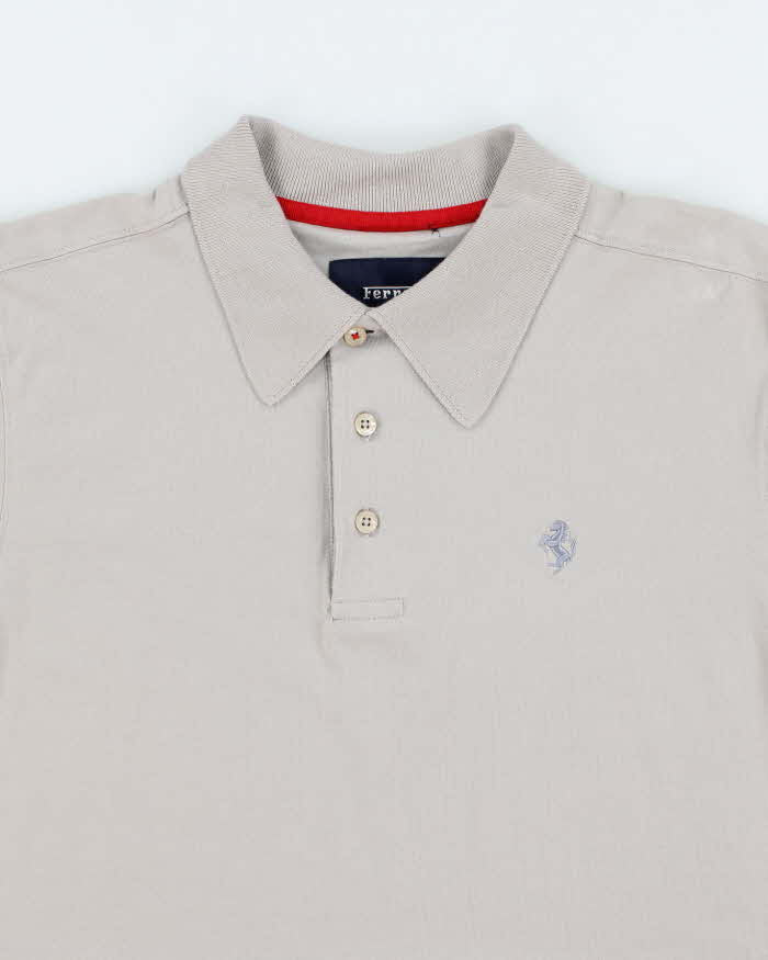 Vintage Y2K Ferrari Small Horse Embroidered Logo Polo Shirt - L