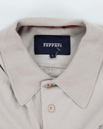 Vintage Y2K Ferrari Small Horse Embroidered Logo Polo Shirt - L
