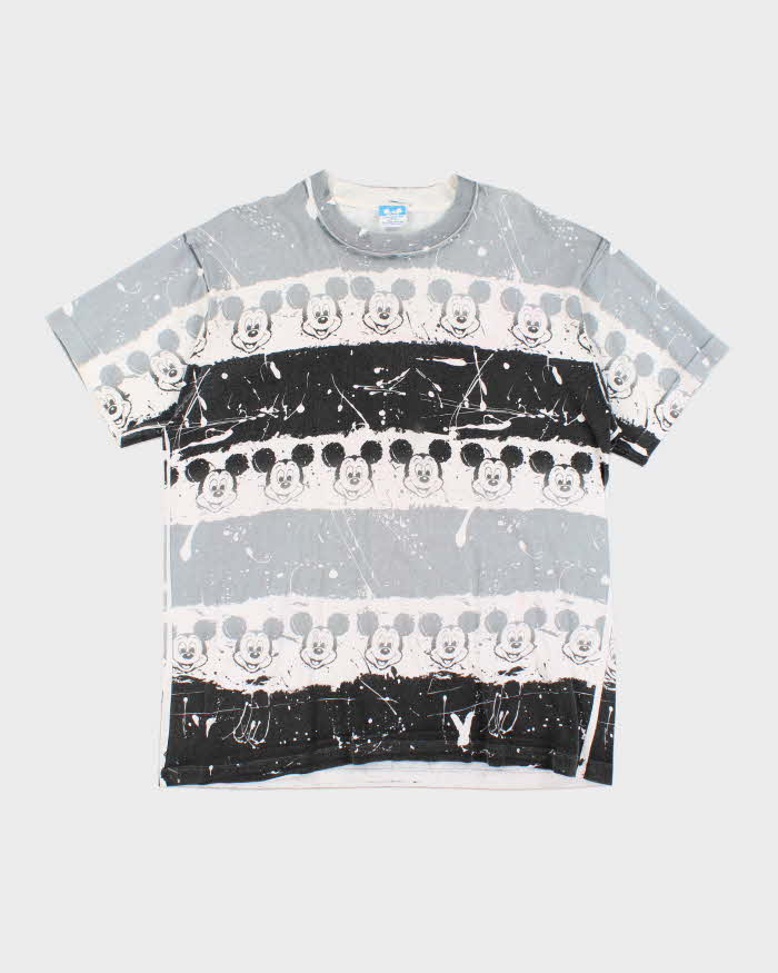 Vintage 90's Disney Mickey Mouse All Over Print Patterned T-Shirt - L
