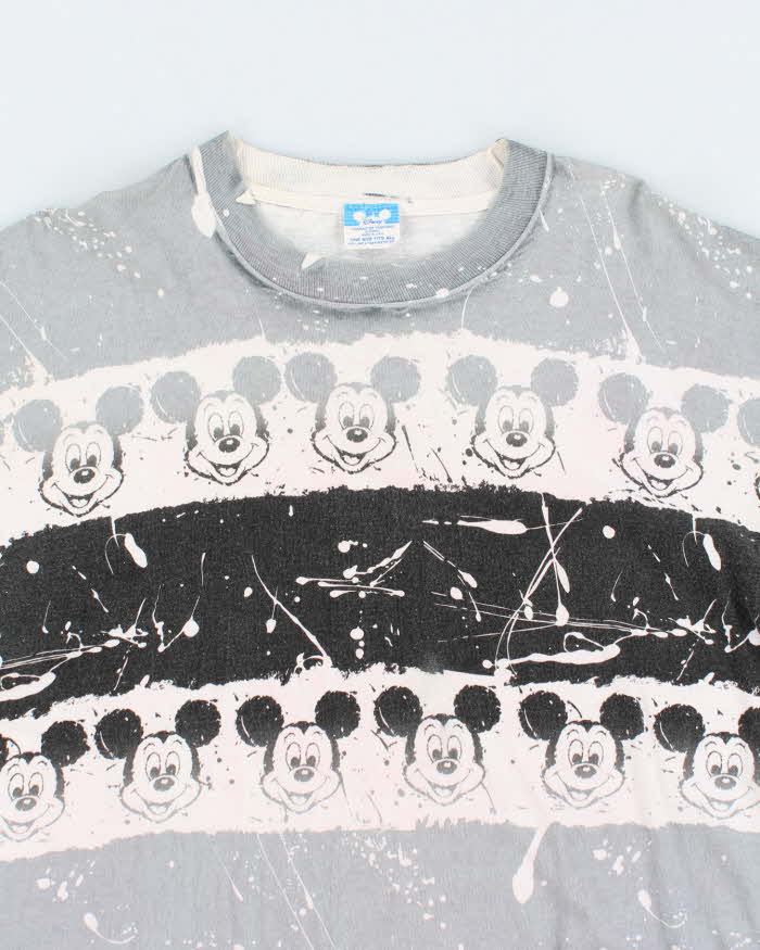 Vintage 90's Disney Mickey Mouse All Over Print Patterned T-Shirt - L