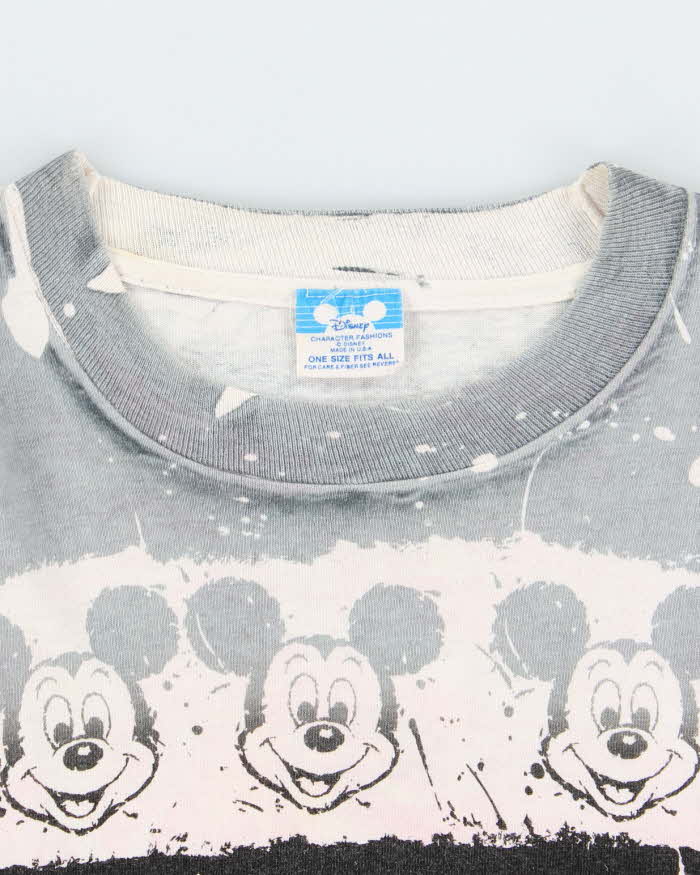 Vintage 90's Disney Mickey Mouse All Over Print Patterned T-Shirt - L