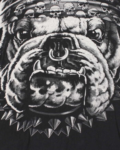 Vintage 2000's Liquid Blue Bulldog All Over Print Graphic T-Shirt - L