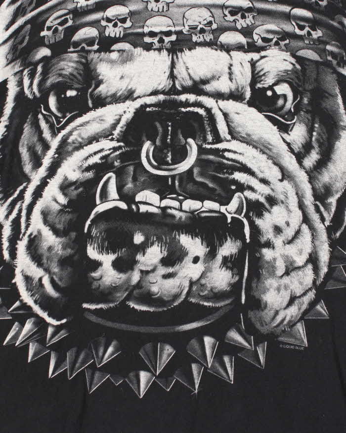 Vintage 2000's Liquid Blue Bulldog All Over Print Graphic T-Shirt - L
