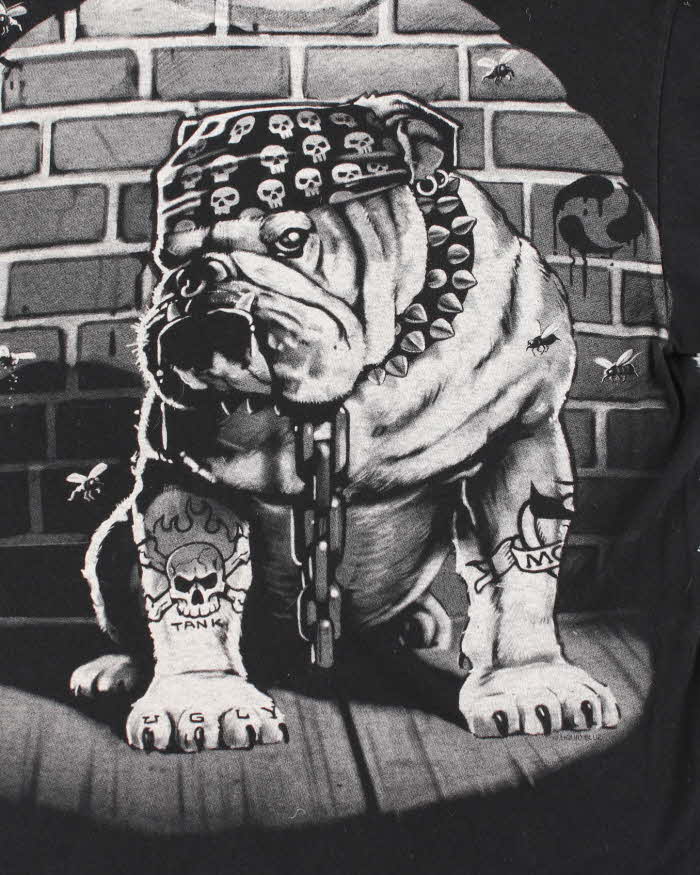 Vintage 2000's Liquid Blue Bulldog All Over Print Graphic T-Shirt - L