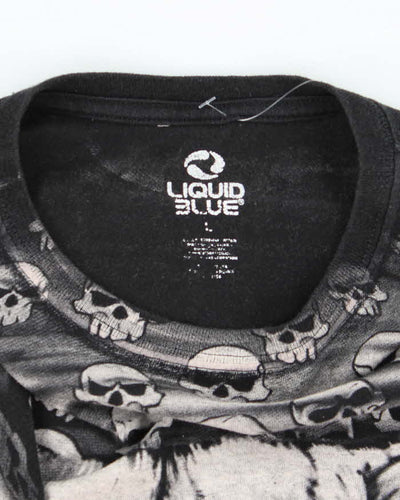 Vintage 2000's Liquid Blue Bulldog All Over Print Graphic T-Shirt - L