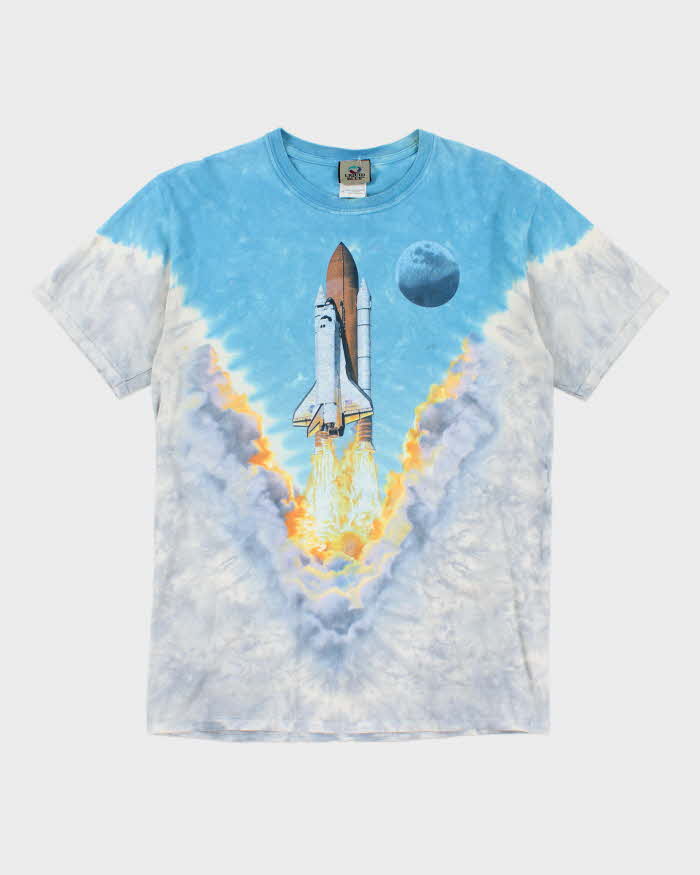 Vintage 2000's Liquid Blue Space Launch All Over Print T-Shirt - M