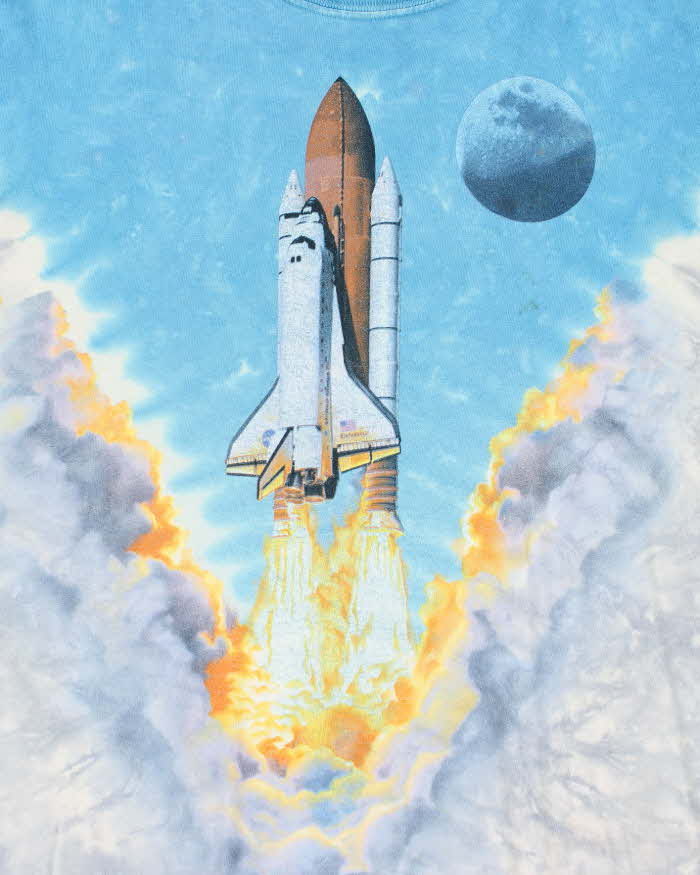 Vintage 2000's Liquid Blue Space Launch All Over Print T-Shirt - M