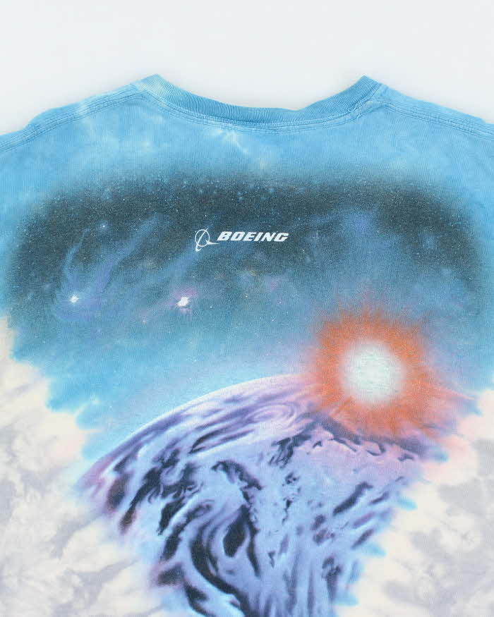Vintage 2000's Liquid Blue Space Launch All Over Print T-Shirt - M