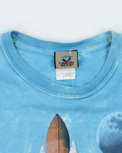 Vintage 2000's Liquid Blue Space Launch All Over Print T-Shirt - M