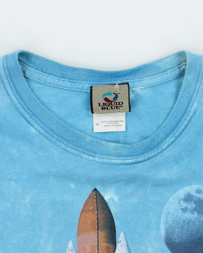 Vintage 2000's Liquid Blue Space Launch All Over Print T-Shirt - M