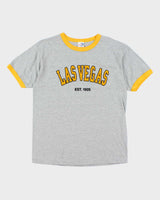 Vintage Y2K Las Vegas Spell Out Graphic Ringer T-Shirt - L