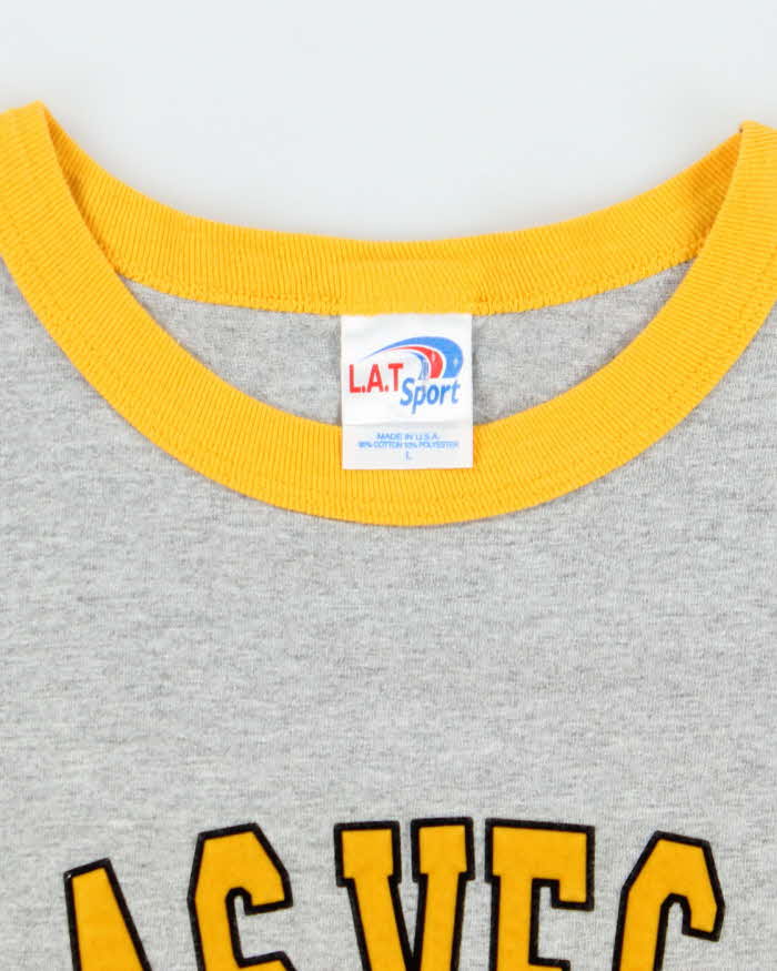 Vintage Y2K Las Vegas Spell Out Graphic Ringer T-Shirt - L