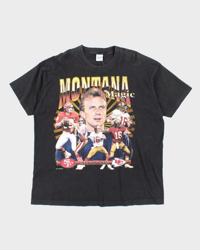 Vintage 90's Salem Sports Joe Montana Rap Style Graphic T-Shirt - XL