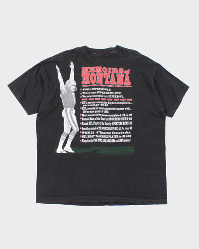 Vintage 90's Salem Sports Joe Montana Rap Style Graphic T-Shirt - XL