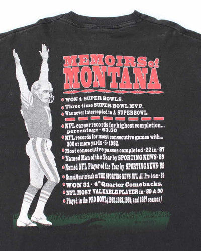 Vintage 90's Salem Sports Joe Montana Rap Style Graphic T-Shirt - XL