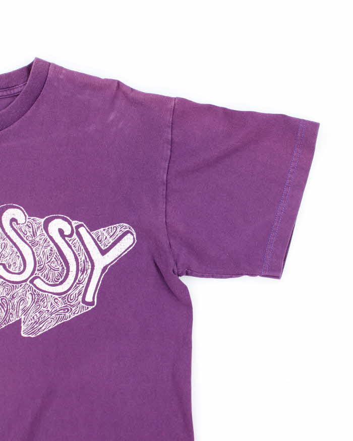 Vintage Y2K Stussy Spell Out Graphic T-Shirt - M