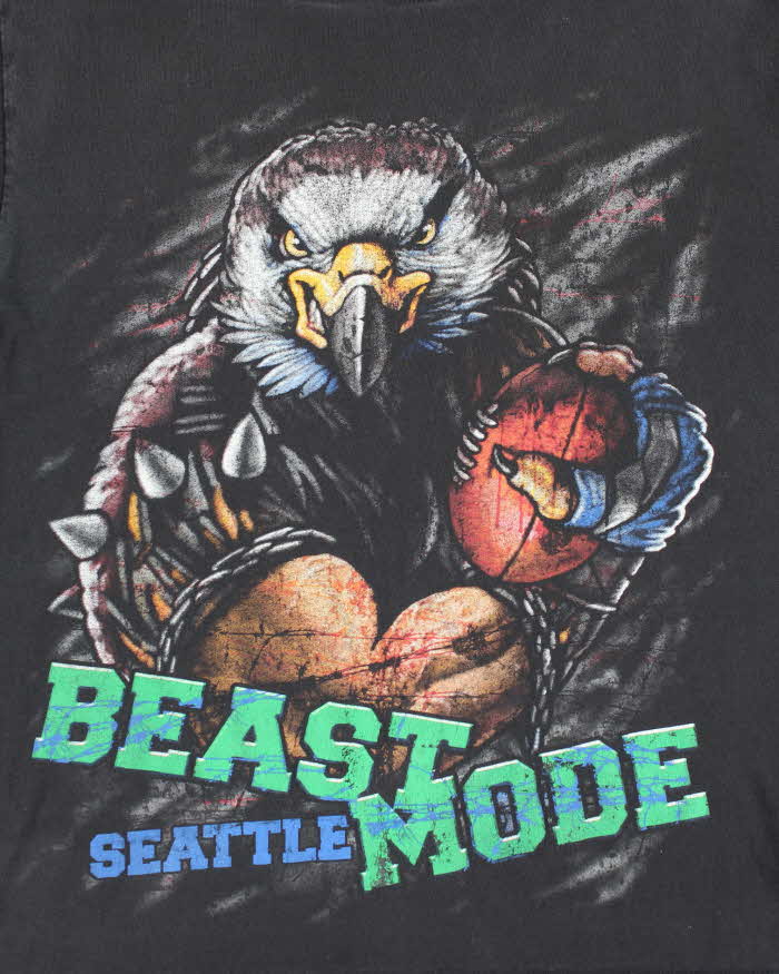 Vintage Y2K Beast Mode Seattle Eagle Graphic T-Shirt - XL