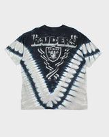 Vintage Majestic Oakland Raiders Tie Dye Graphic T-Shirt - XL