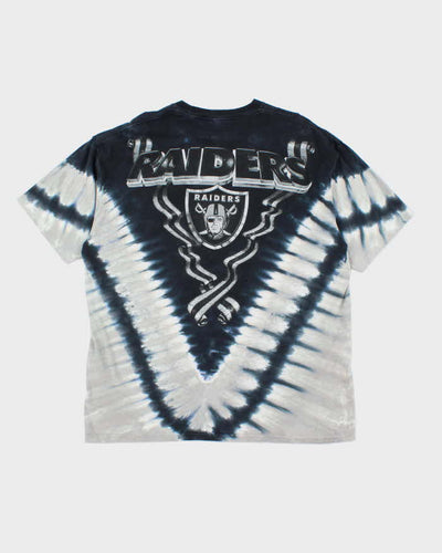 Vintage Majestic Oakland Raiders Tie Dye Graphic T-Shirt - XL