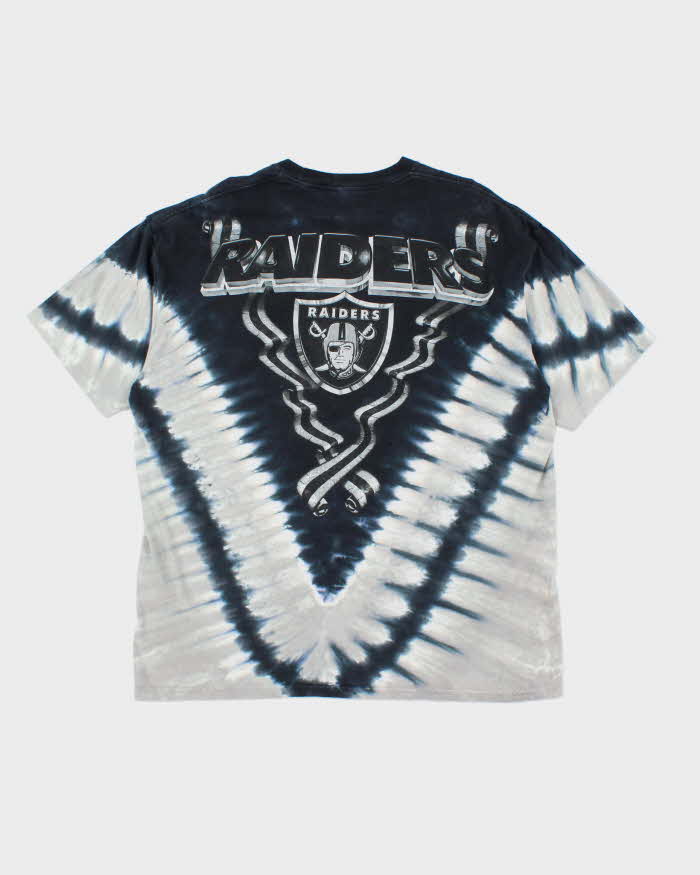 Vintage Majestic Oakland Raiders Tie Dye Graphic T-Shirt - XL