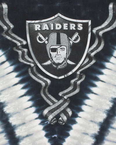 Vintage Majestic Oakland Raiders Tie Dye Graphic T-Shirt - XL
