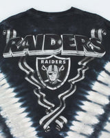 Vintage Majestic Oakland Raiders Tie Dye Graphic T-Shirt - XL