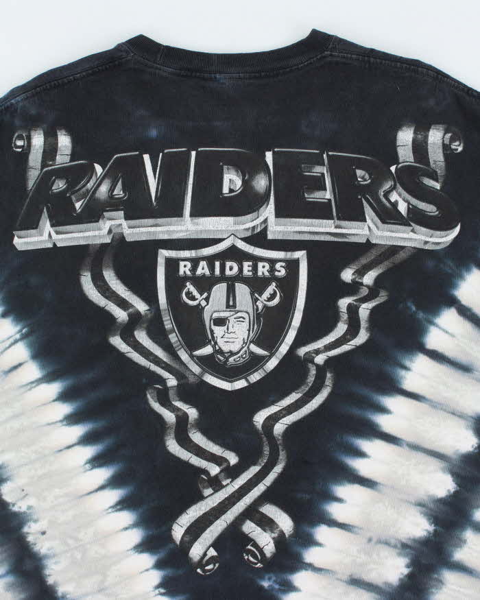 Vintage Majestic Oakland Raiders Tie Dye Graphic T-Shirt - XL