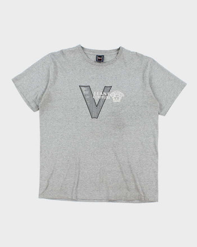 Vintage Y2K Versace Couture Centre Logo T-Shirt - L