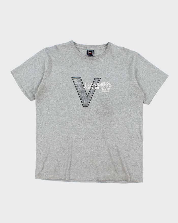 Vintage Y2K Versace Couture Centre Logo T-Shirt - L