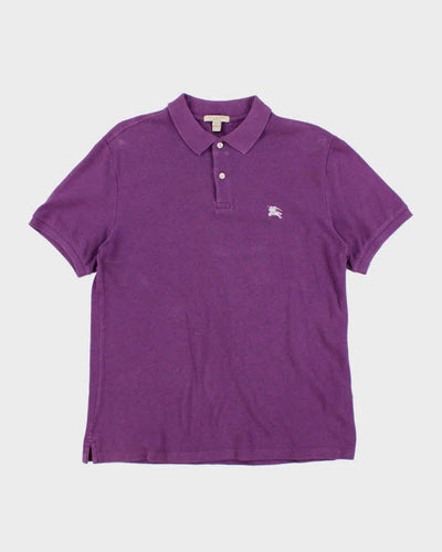 Vintage Y2K Burberry Small Embroidered Logo Polo Shirt - L