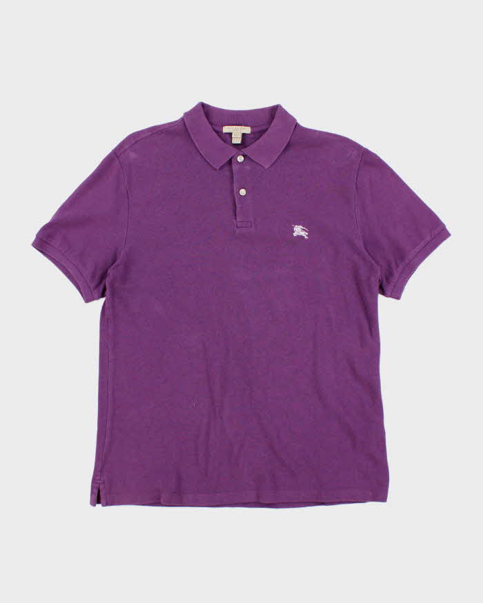 Vintage Y2K Burberry Small Embroidered Logo Polo Shirt - L
