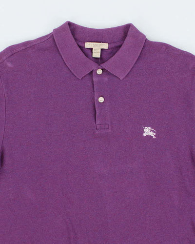 Vintage Y2K Burberry Small Embroidered Logo Polo Shirt - L