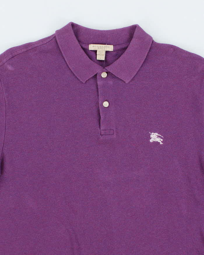 Vintage Y2K Burberry Small Embroidered Logo Polo Shirt - L