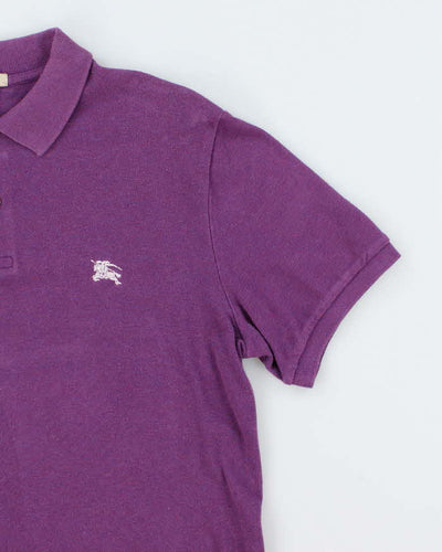 Vintage Y2K Burberry Small Embroidered Logo Polo Shirt - L