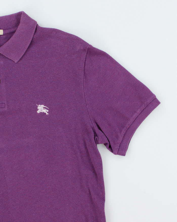 Vintage Y2K Burberry Small Embroidered Logo Polo Shirt - L