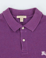 Vintage Y2K Burberry Small Embroidered Logo Polo Shirt - L
