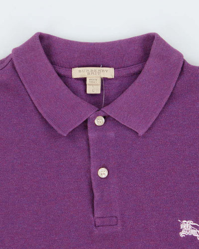 Vintage Y2K Burberry Small Embroidered Logo Polo Shirt - L