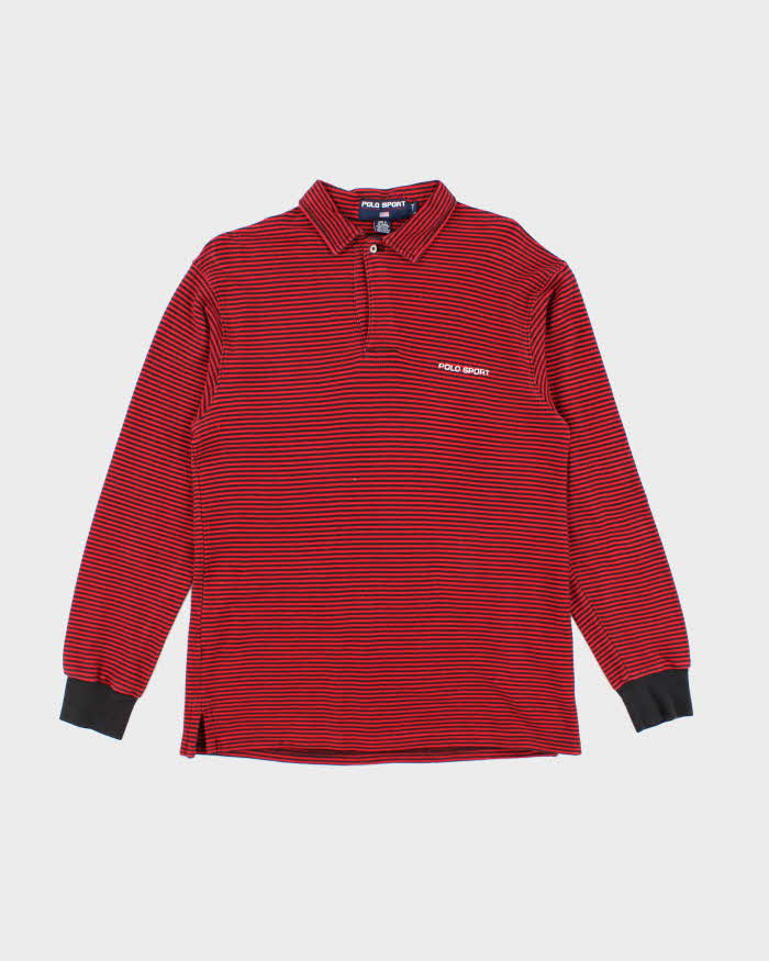 Vintage Y2K Polo Sport Striped Long Sleeve Polo Shirt - M