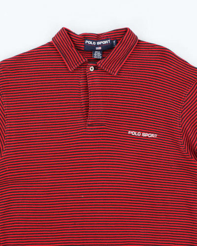 Vintage Y2K Polo Sport Striped Long Sleeve Polo Shirt - M