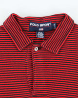 Vintage Y2K Polo Sport Striped Long Sleeve Polo Shirt - M