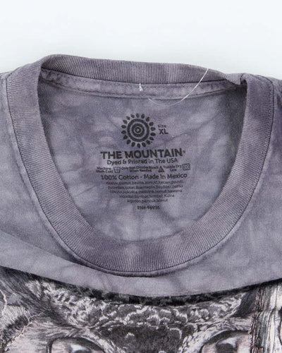 The Mountain Owls Print Grey Cotton T-Shirt - XL