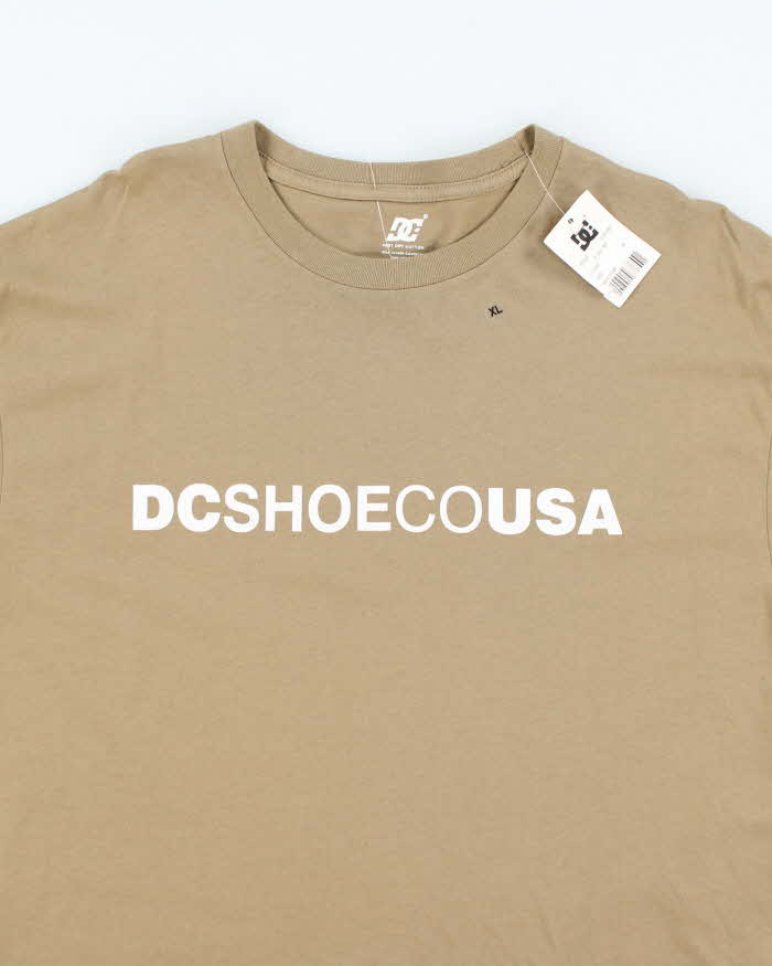 DC Shoe Co Deadstock Khaki Logo T-Shirt - XL