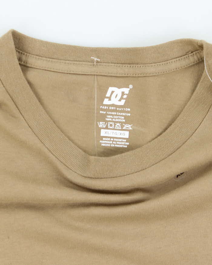 DC Shoe Co Deadstock Khaki Logo T-Shirt - XL