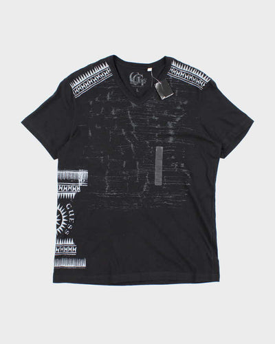 Y2k Guess Black Graphic T-Shirt - L