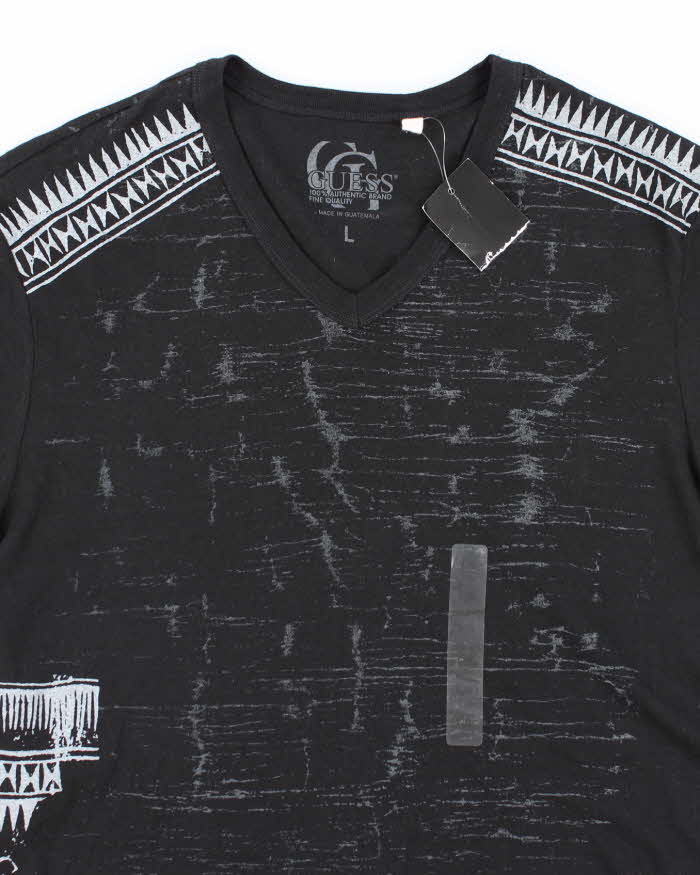 Y2k Guess Black Graphic T-Shirt - L