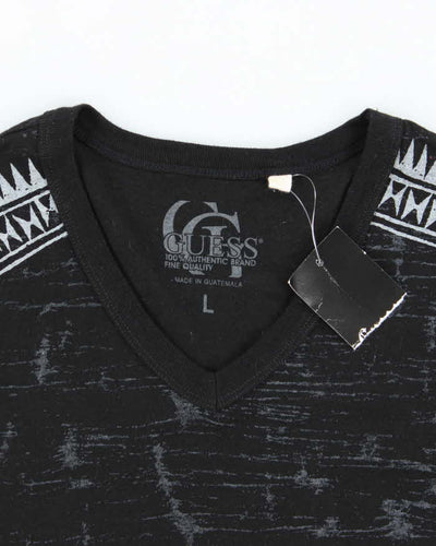 Y2k Guess Black Graphic T-Shirt - L